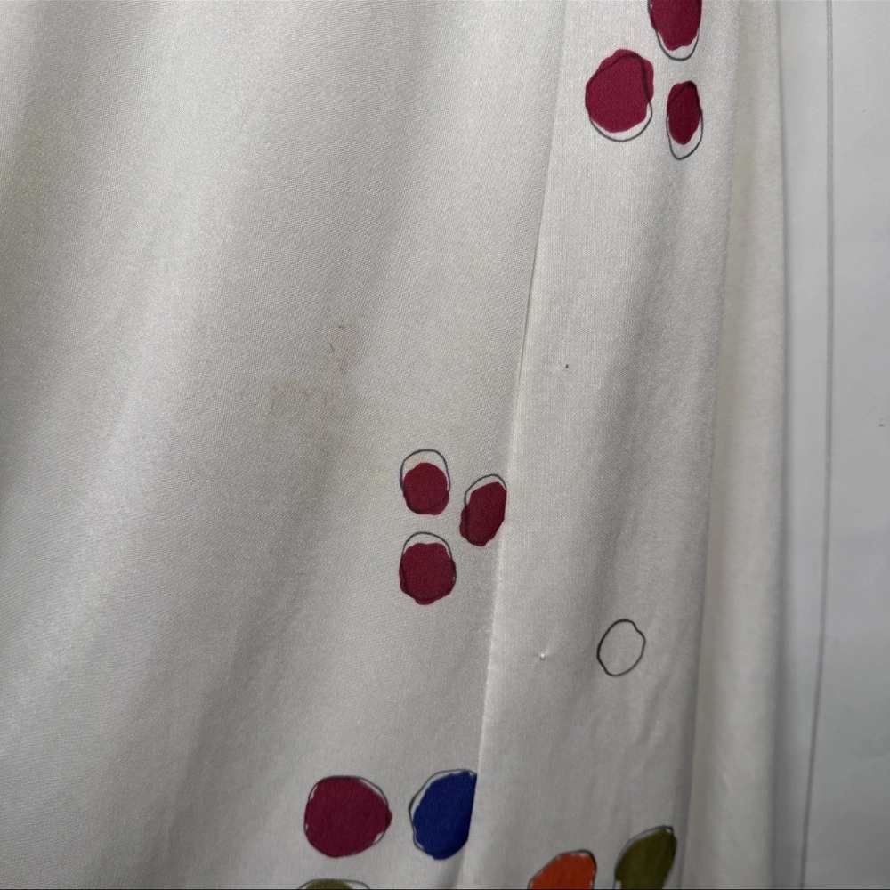 Vintage Neiman-Marcus Travel-Lite Polka Dot Maxi Dress White Retro House Gown S - Picture 5 of 9